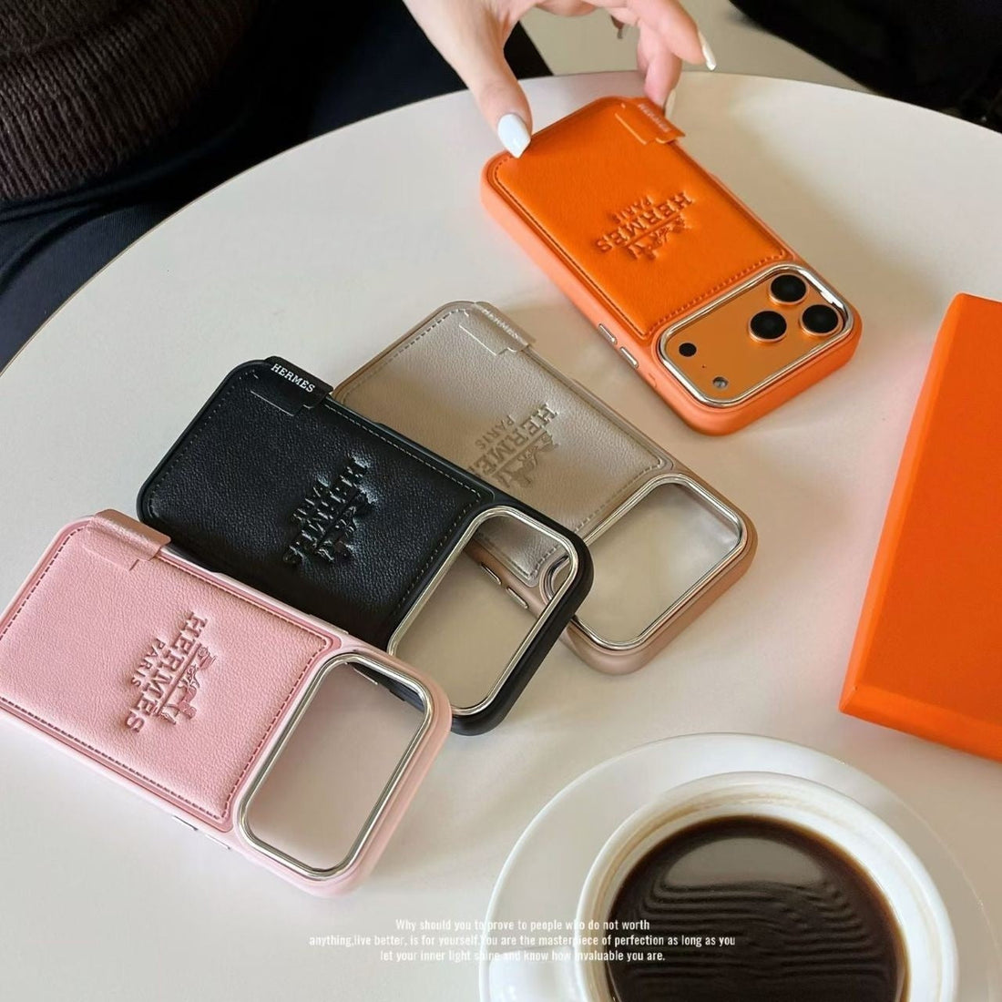 Hermes Leather Phone Case for iPhone 13-17 Pro Max