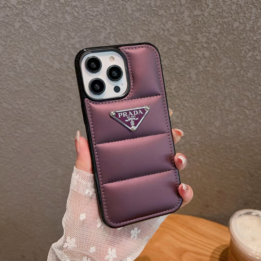 Prada Puffer Phone Case for iPhone 11-16 Pro Max