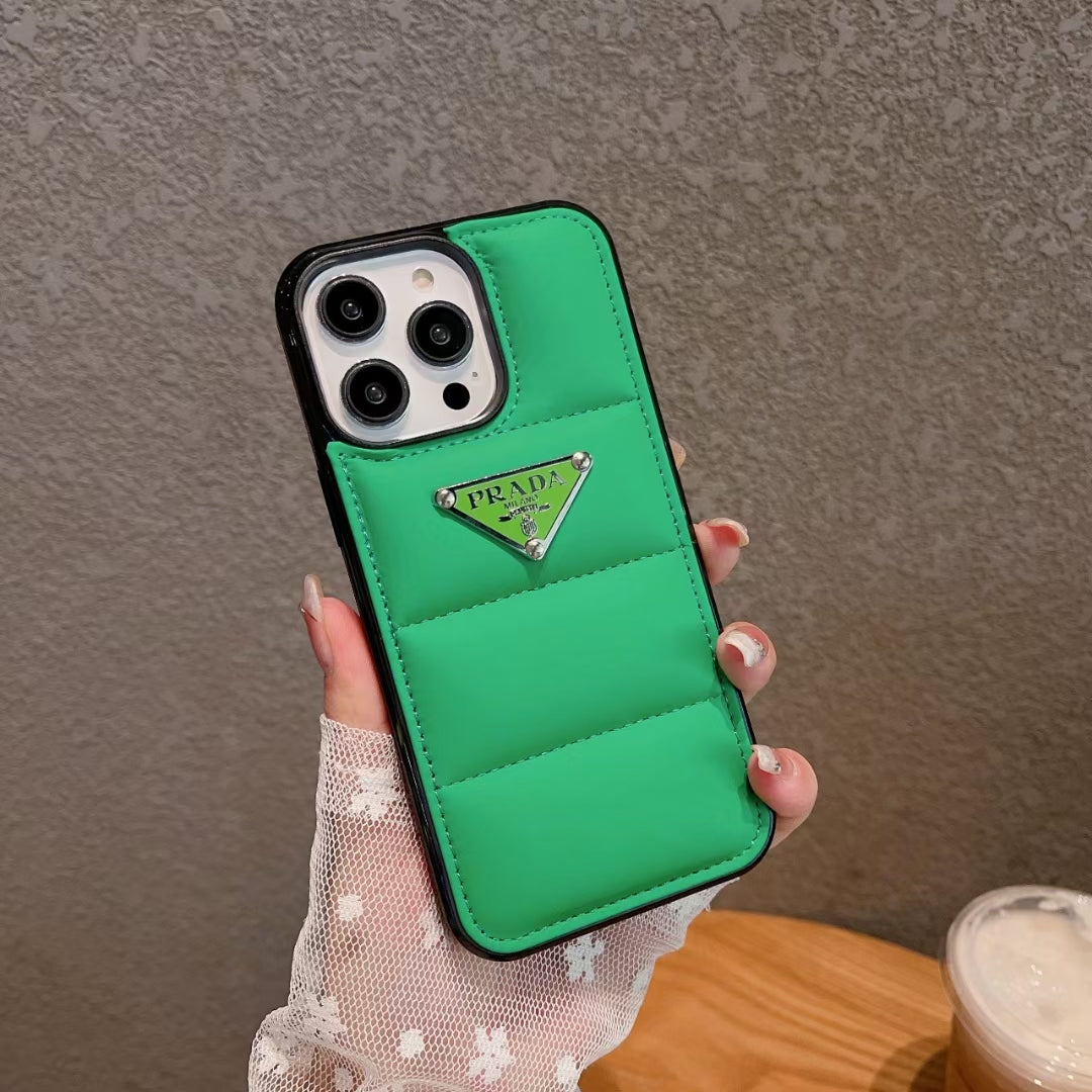 Prada Puffer Phone Case for iPhone 11-16 Pro Max