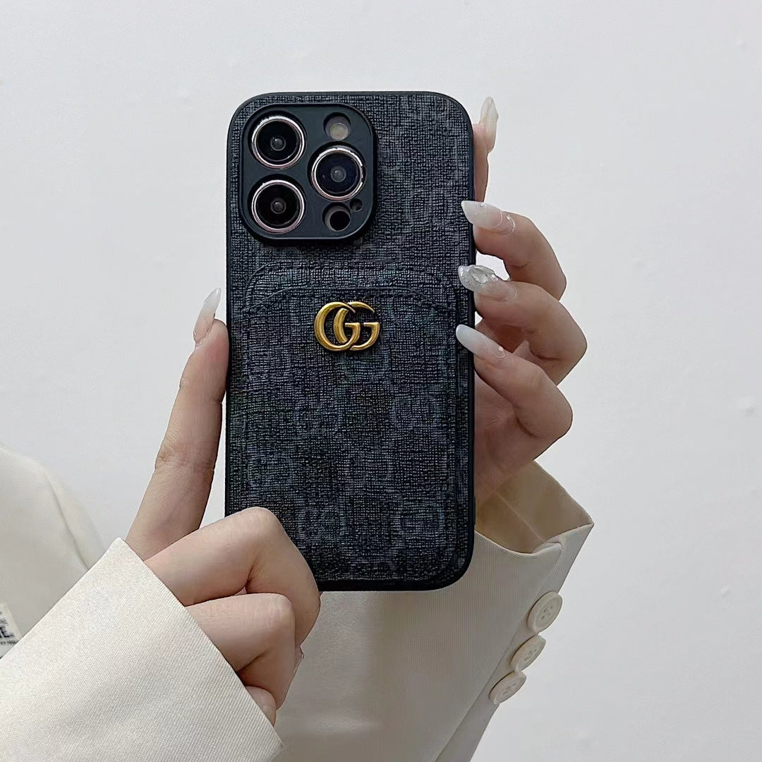 GG Monogram Card Holder Case for iPhone 16 Series