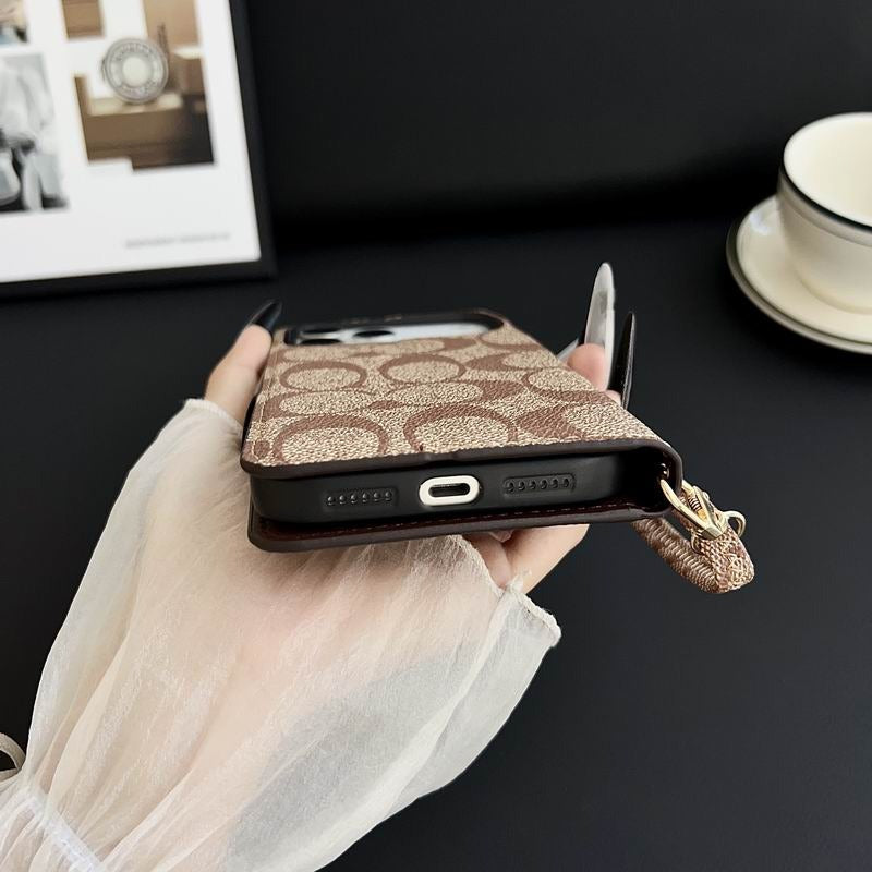 Leather Flip iPhone Case With Card Holder For iPhone 14-17 Pro Max