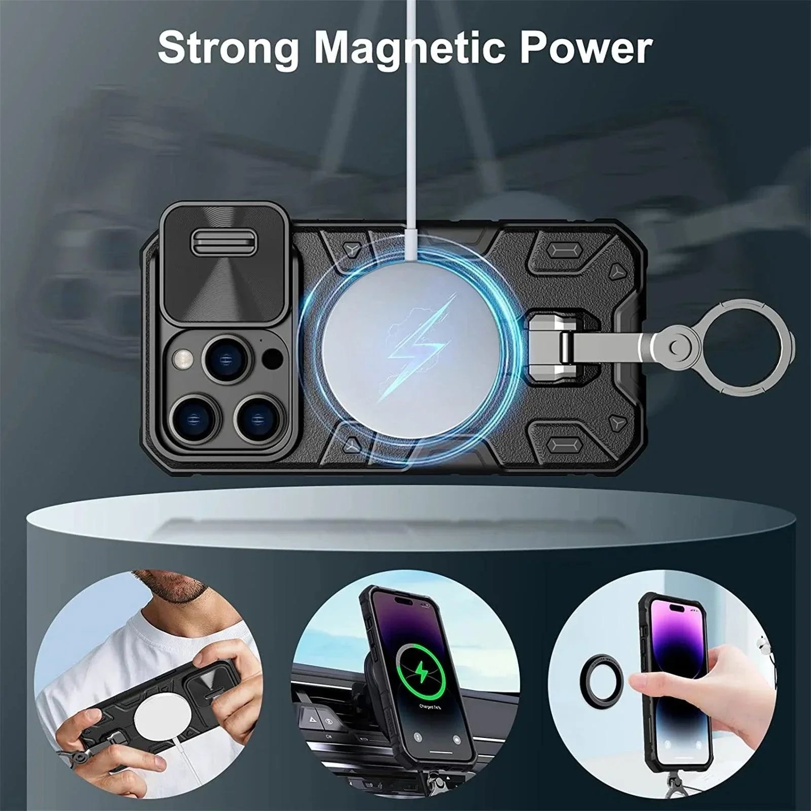 Premium Magnetic Armor Pro Case for iPhone 13-15 Pro Max